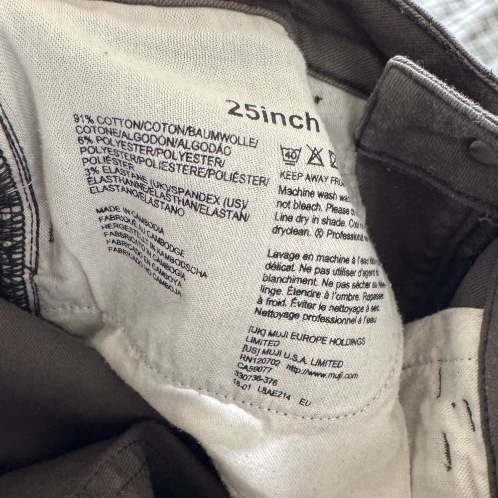 Muji Cropped Jeans in Green-Grey | Size 25 | 10” Rise - Picture 7 of 7